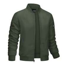 Cotrasen Veste décontractée légère coupe-vent pour hommes, manteau à fermeture éclair complète, multi-poches