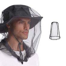 1pc Anti-Mosquito Net Hat, Outdoor Camping Fishing Cap