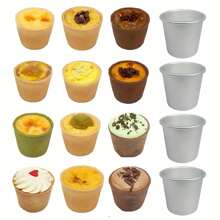 1件/5件套，不粘铝合金布丁杯，多功能玛芬、蛋糕和挞模具，甜品店烘焙套装，家庭厨房必备烘焙工具，适用于万圣节、圣诞节、生日等场合