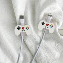 2pcs Video Game Controller Design Cable Protectors, Cord Organizers, Data Cord Protective Sleeves Charger Protector - Multicolor - View 6
