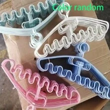 10pcs Wavy Clothes Hangers, [Random Color], Bedroom Accessory, Laundry Organization, Space-Saving Tank Top & Bra Hangers, Closet Organization, Wardrobe Organization And Storage, Home Organization And Storage Supplies