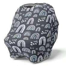 1pc Farmhouse Style Printed Multipurpose Baby Car Seat Cover, Stroller Cover, Nursing Cover, Basket Cover