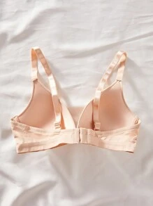 1pc V-Style Lady's Comfortable Wireless Soft Cup Solid Underwear Bra - Apricot - View 2