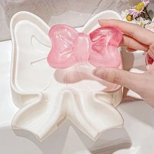 1 pezzo portasaponetta con fiocco, porta-sapone da bagno, non accumula acqua, senza bisogno di forare, vassoio per sapone creativo e carino
