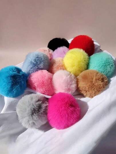 5pcs 5cm Fluffy Pompom Fluffy Soft Balls DIY Hair Ball Pom Pom For Handicrafts Handmade Sewing Crafts Materials Keychain Gloves Ball Supplies, Car Pompoms Garment Toys Diy Bag Earring Ponpones Decoration