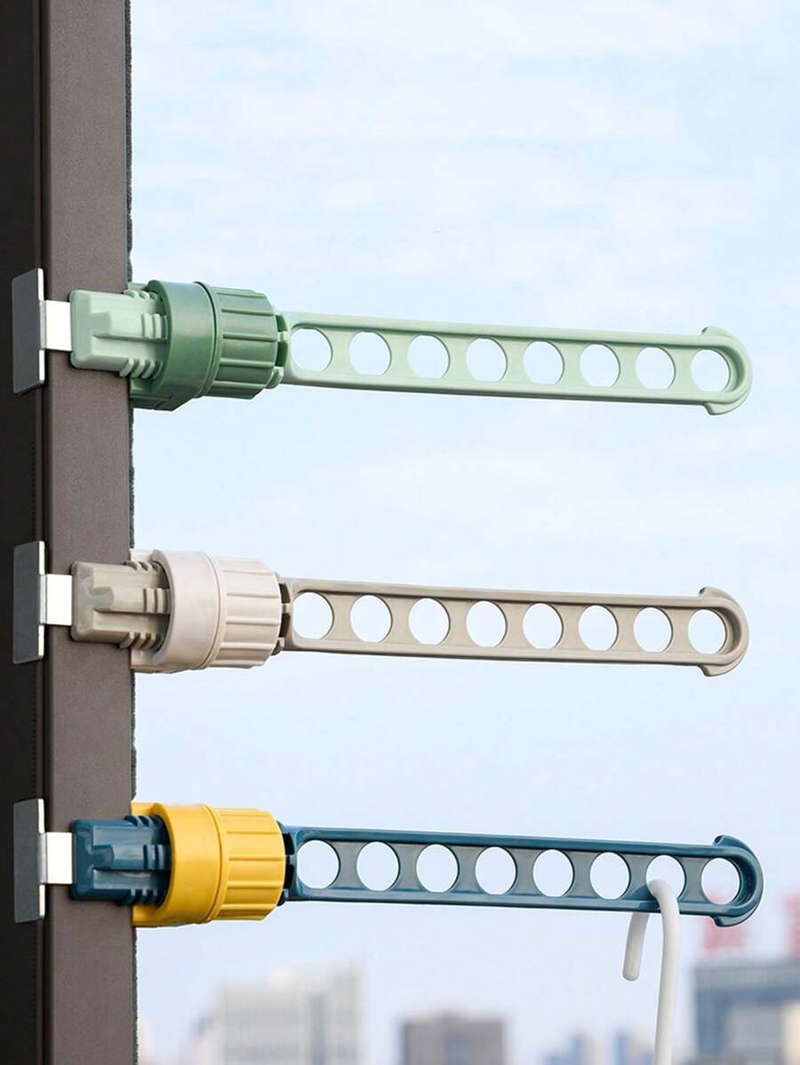 1 szt. Obrotowy 8-otworowy wieszak na ubrania, odpowiedni do podróży, zewnętrzny wieszak z siatką antykradzieżową do suszenia prania, wiosna, minimalistyczny, letnie topy