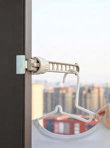 1 szt. Obrotowy 8-otworowy wieszak na ubrania, odpowiedni do podróży, zewnętrzny wieszak z siatką antykradzieżową do suszenia prania, wiosna, minimalistyczny, letnie topy