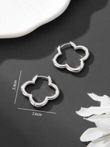 1 对时尚可爱几何三叶草和花朵镂空耳环，适合日常佩戴和珠宝礼物情人节、妈妈、母亲、母亲节、礼物