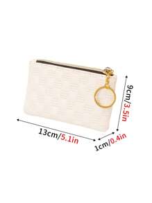 1pc Women's Small PU Leather Wallet Fashionable Diamond Pattern Multipurpose Coin Purse Gifts For Women