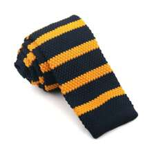 条纹针织领带针织衬衫领带加厚毛皮可调节柔软保暖男士领结男童西装配饰