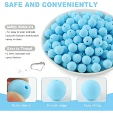 30 peças/20 peças 12mm/15mm Contas de Silicone, Usadas para Fabricação de Chaveiros, Contas Solta de Silicone para Fabricação de Pulseiras e Colares, e Contas de Silicone Circular para Canetas