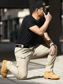 Pantalones Tácticos Militares Impermeables Cortavientos Cargo Casual - Caqui - Ver 2