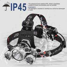 Super Bright Waterproof Head Torch LED Headlight USB Rechargeable Head Band - Multicolor - View 3