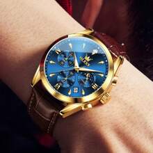 OLEVS. OLEVS Watches For Men Fashion Watch Waterproof Date Classic Analog Quartz Male Wrist Watches - 銀白色 - 查看 3