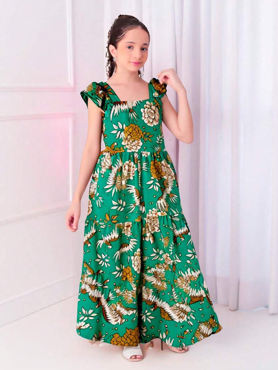 TRES MARIAS PRINTED YOUTH DRESS - SIZE 10 TO 16 - Màu tím hoa cà - Xem 1