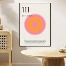 1 pieza Póster de arte de números angelicales de estilo moderno,impresiones de arte de gradiente de color estético, pintura en lienzo vintage para decoración de pared del hogar sin marco