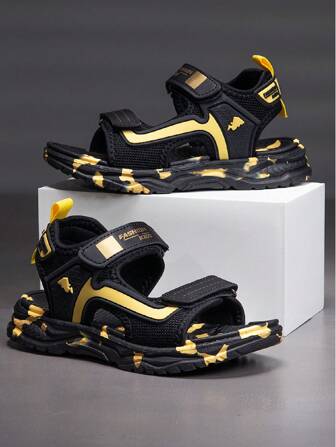 儿童露趾凉鞋，轻便透气防滑软底沙滩鞋，适合男孩和女孩，适合校园、海滩、休闲装和夏季运动