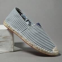 Striped Pattern Breathable Linen Sole Flat Shoes, Closed Toe Woven Fiber Linen Shoes Rubber Sole Canvas Shoes, Handmade Woven Vintage Stitched Fisherman Shoes, Breathable Woven Fiber Linen Shoes, Low-Top Shoes, Versatile Slouchy Shoes, Slip-On Casual Shoes, Loafers For Men & Women, Fitness Shoes, Wading Shoes, Minimalist Barefoot Shoes