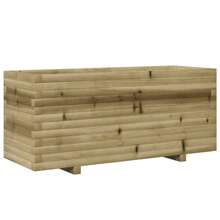 vidaXL macetero madera de pino impregnada 110x40x49,5 cm - Marrón - Ver 2