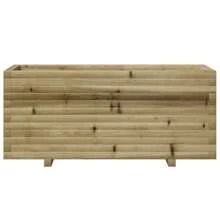 vidaXL macetero madera de pino impregnada 110x40x49,5 cm - Marrón - Ver 4