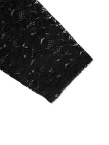 Yukiwi 女式纯色蕾丝拼接优雅休闲前开襟大衣