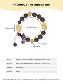 VE 1 Peça Pulseira Premium de Pau-de-águia Natural Prata com Contas de Quartzo Amarelo de Qualidade. A Pulseira de Pau-de-águia é combinada com o Quartzo Amarelo, emitindo uma fragrância elegante. O brilhante Quartzo Amarelo simboliza sabedoria e riqueza. O design exclusivo transmite significados auspiciosos e prósperos, adequado para acessorizar o pulso e exibir o estilo pessoal. A cor natural da pedra preciosa é aleatória.