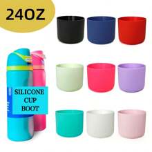 1pc Silicone Cup Boots - Non-Slip Protective Water Bottle Sleeve For 24oz/32oz, Perfect For Holiday Parties & Gifts, Home Decor - Cup Accessories, Back To School Supplies