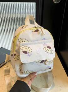 Sanrio Zaino stampato con personaggi dei cartoni animati Hello Kitty, Kuromi, Cinnamoroll, un pezzo, borsa da viaggio casual per donne