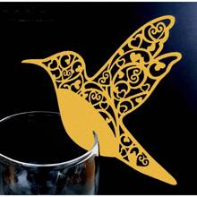 50 Stücke Weisse Papageien-Platzkarten aus Laser-geschnittenem Papier, elegante Tischsitzkarten für Hochzeitsdekoration & Party, Valentinstag-Dekorationen und Zubehör