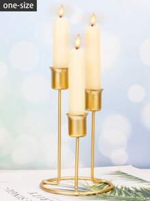 1件/1套金属烛台/烛台，优雅的铁质电镀抛光烛台，奢华北欧风格，适用于餐桌中心装饰、婚礼餐桌装饰、派对餐桌中心装饰。为餐厅和办公桌营造浪漫氛围。婚礼餐桌中心装饰，活动的完美之选 - 金色 - 查看 12
