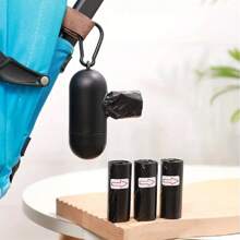 Bolso cambiador de cochecito de bebé con dispensador de bolsas para pañales desechables, dispensador colgante de bolsas de basura para cochecito de bebé con 3 rollos de bolsas de basura