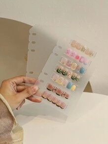 1pc Nail Art Album, Nail Sample Display Book, Includes 3 Inner Pages