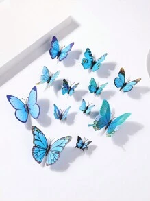 12 chiếc kẹp tóc hình bướm in hoa ngẫu nhiên, kẹp tóc giả 3D, phụ kiện tóc, kẹp càng cua, đồ dùng học tập, phụ kiện đội đầu, ghim cài tóc, mùa hè, kỳ nghỉ, du lịch, lễ hội, tiệc tùng. - Màu xanh lam - Xem 4