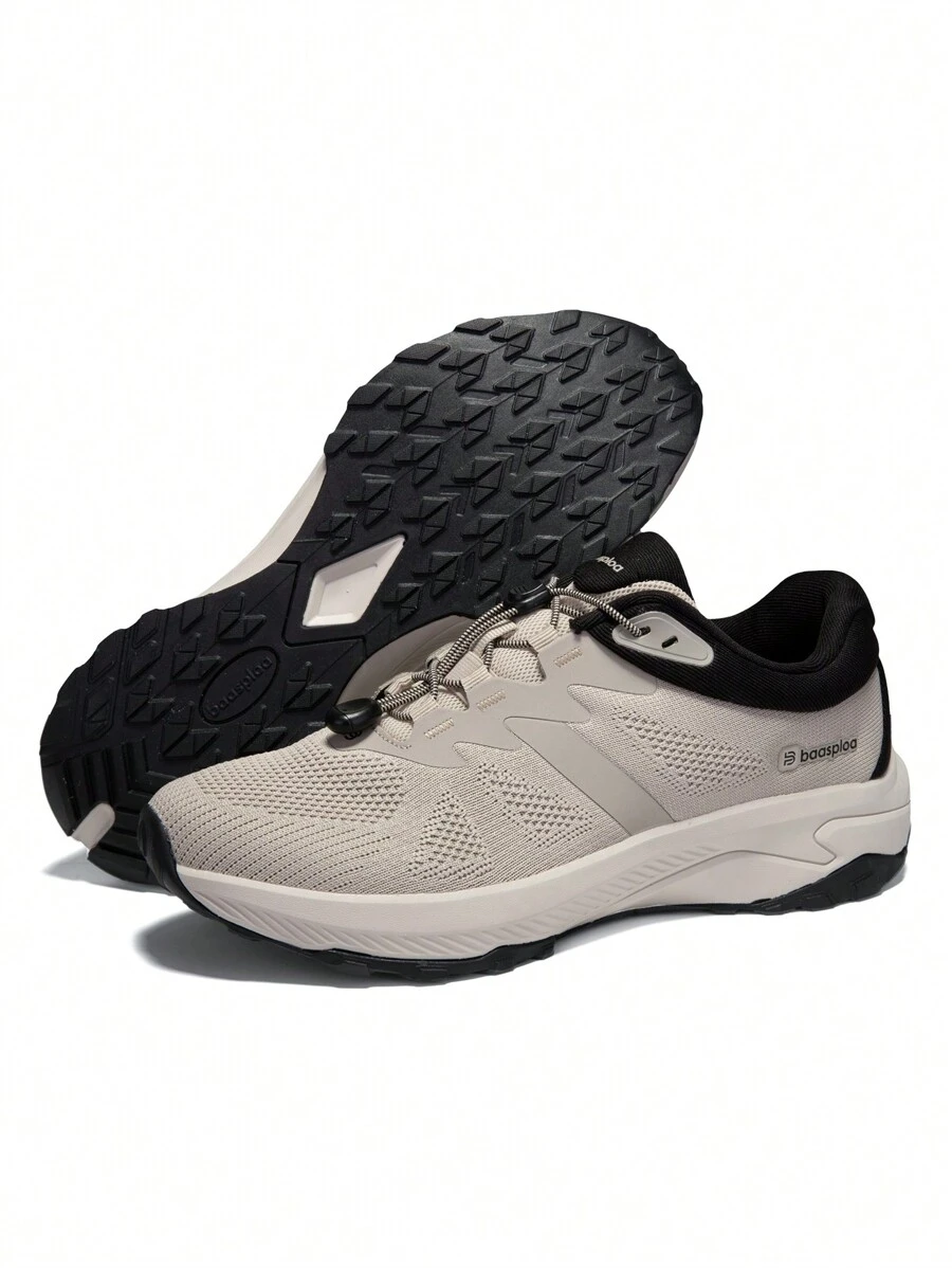 baasploa زوج من أحذية المشي الرياضية الخارجية للرجال، مصنوعة من شبكة تنفس، مريحة وقوية، أحذية رياضية جديدة للمشي - لون مشمشي - مشاهدة 1