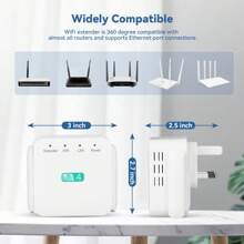 WiFi Extender WiFi Booster Wifi Repeater ,2.4GHz Internet Booster WiFi Extender Support 35 Devices, Support Repeater/AP Mode, Range Extender Wireless Signal Booster - trắng - Xem 2