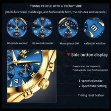 OLEVS. OLEVS Watches For Men Fashion Watch Waterproof Date Classic Analog Quartz Male Wrist Watches - 銀白色 - 查看 5