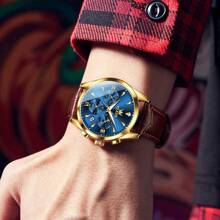 OLEVS. OLEVS Watches For Men Fashion Watch Waterproof Date Classic Analog Quartz Male Wrist Watches - 銀白色 - 查看 4