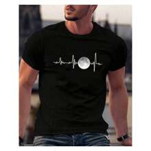 Camiseta Básica Masculina 100% Algodão Heartbeat Moon Luar Casual Unissex