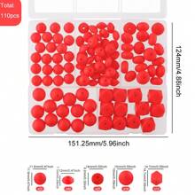 110PCS/盒硅胶珠同色系列各种尺寸圆珠扁豆珠多面体组合珠和珠子用于制作珠宝、DIY 手链、项链、耳环、钥匙扣、手机挂件和派对礼品配件 - 彩色 - 查看 18
