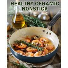 Cook N Home Pots And Pans Set Nonstick, 10-Piece Ceramic Kitchen Cookware Sets, Nonstick Cooking Set With Saucepans, Frying Pans, Dutch Oven Pot With Lids, Yellow - Blue - View 5