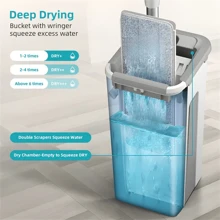 1 Set, Household Cleaning Mop And Bucket Set ,Bring Two Mop Cloths, Hand-Free Wash Flat Mop, Dust Removal Mop With Bucket, Wet And Dry Cleaning, Tile Marble Wooden Floor Cleaning Mop, Cleaning Supplies, Cleaning Tool, Christmas Gift
