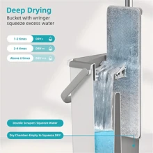 1 Set, Household Cleaning Mop And Bucket Set ,Bring Two Mop Cloths, Hand-Free Wash Flat Mop, Dust Removal Mop With Bucket, Wet And Dry Cleaning, Tile Marble Wooden Floor Cleaning Mop, Cleaning Supplies, Cleaning Tool, Christmas Gift