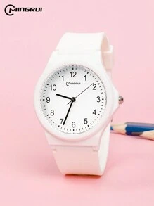 MINGRUI Jam Tangan Quartz Tahan Air 3ATM Klasik Ins Fashion, Tahan Guncangan dan Jatuh, Cocok untuk Pelajar, Remaja, Hadiah, dan Dekorasi Kampus - Putih - View 5