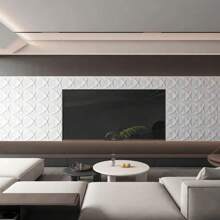 Aadesh 3D PVC Plastic Wall Panels, Suitable For Interior Wall Decoration, Waterproof And Heat-Resistant, With Grooved Texture. Ideal For Living Rooms, Halls, Bedrooms, Hotels, Offices, Game Rooms, And TV Accent Walls. 30cm * 30cm (Includes Installation Accessories). - 白色S127 - 查看 5