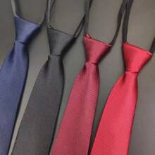 1pc Men's Slouchy No-Tie Zipper Polyester Necktie, Casual Wear And Party Gift Accessory Suitable For Shirts