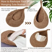 1 件/3 件/6 件壁挂式蔬菜水果储物篮，花盆挂篮，鸟巢式编织壁挂式沥水篮，节省空间，适用于厨房、花园、客厅 - 彩色 - 查看 9