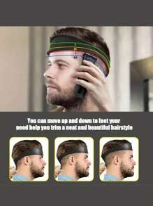 1 pièce/2 pièces Guide de coupe de cheveux en silicone, outil de coiffure, set de coupe de cheveux DIY pour homme, modèle de ligne de nuque en silicone pliable, doux et facile à utiliser, convient pour la maison et les voyages, rouge, couleurs mélangées