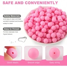 30 peças/20 peças 12mm/15mm Contas de Silicone, Usadas para Fabricação de Chaveiros, Contas Solta de Silicone para Fabricação de Pulseiras e Colares, e Contas de Silicone Circular para Canetas