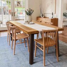 Devoko Home Acacia Wood Dining Table 6-Person Indoor Outdoor Table With Iron Legs, Sandblast Finish, Natural Stained, Rustic Metal, 69 * 33 * 30 Inch (Natural) - 濃縮咖啡 - 查看 8