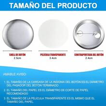 200 piezas de suministros para hacer botones de 25 mm, kit de piezas para hacer insignias de metal redondas para máquina de hacer botones con cubierta de metal, cubierta trasera con broche, película transparente - plata - Ver 8